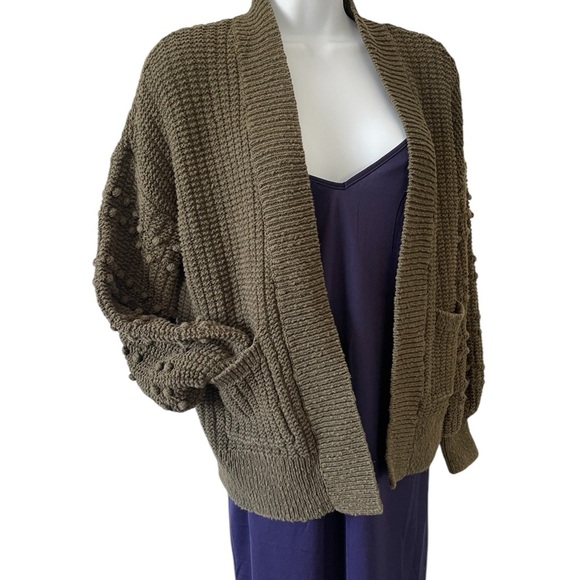 Madewell Ribbed Bobble Knit Oversized Cardigan Sweater Dark Green Women’s XS - Picture 3 of 8